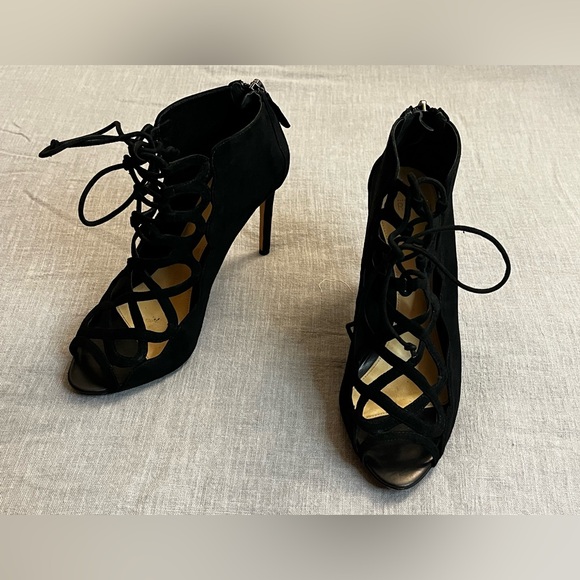 Alexandre Birman Black Suede Caged Sandals